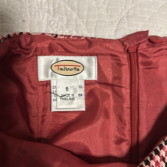 Talbots pink plaid pencil skirt size 6 - Picture 2 of 7